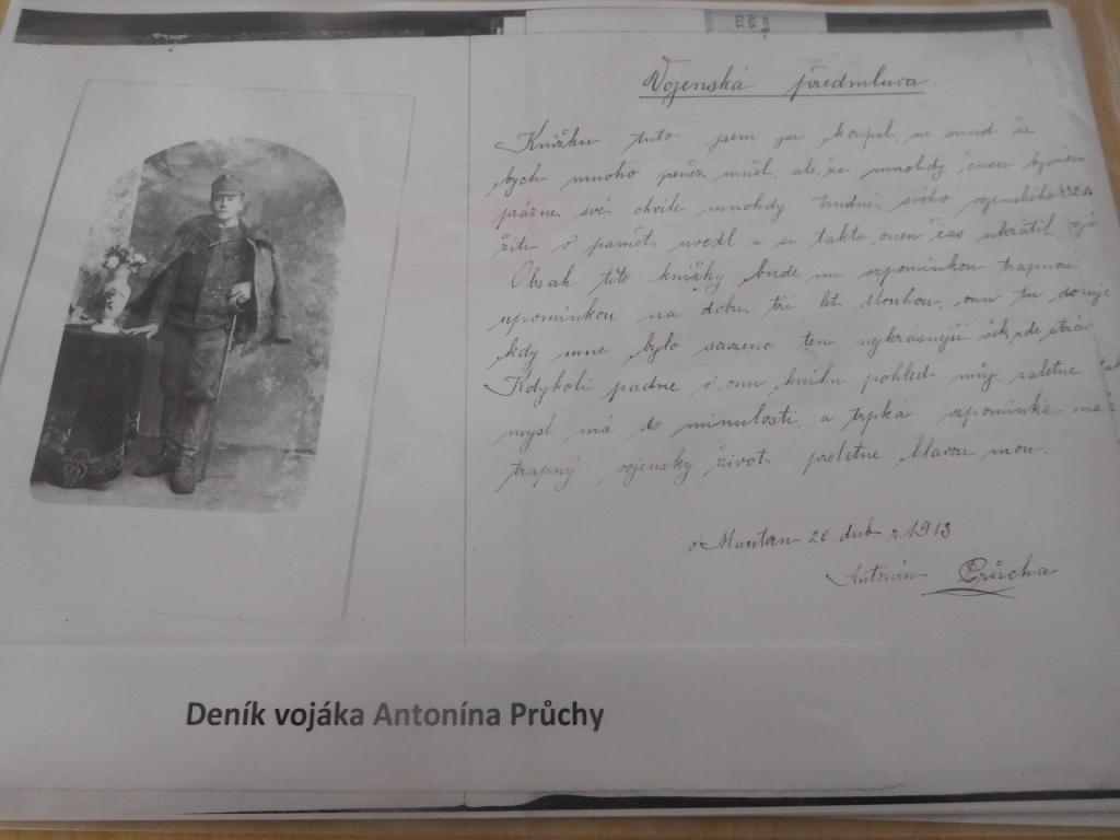 deník vojáka Antonína Průchy